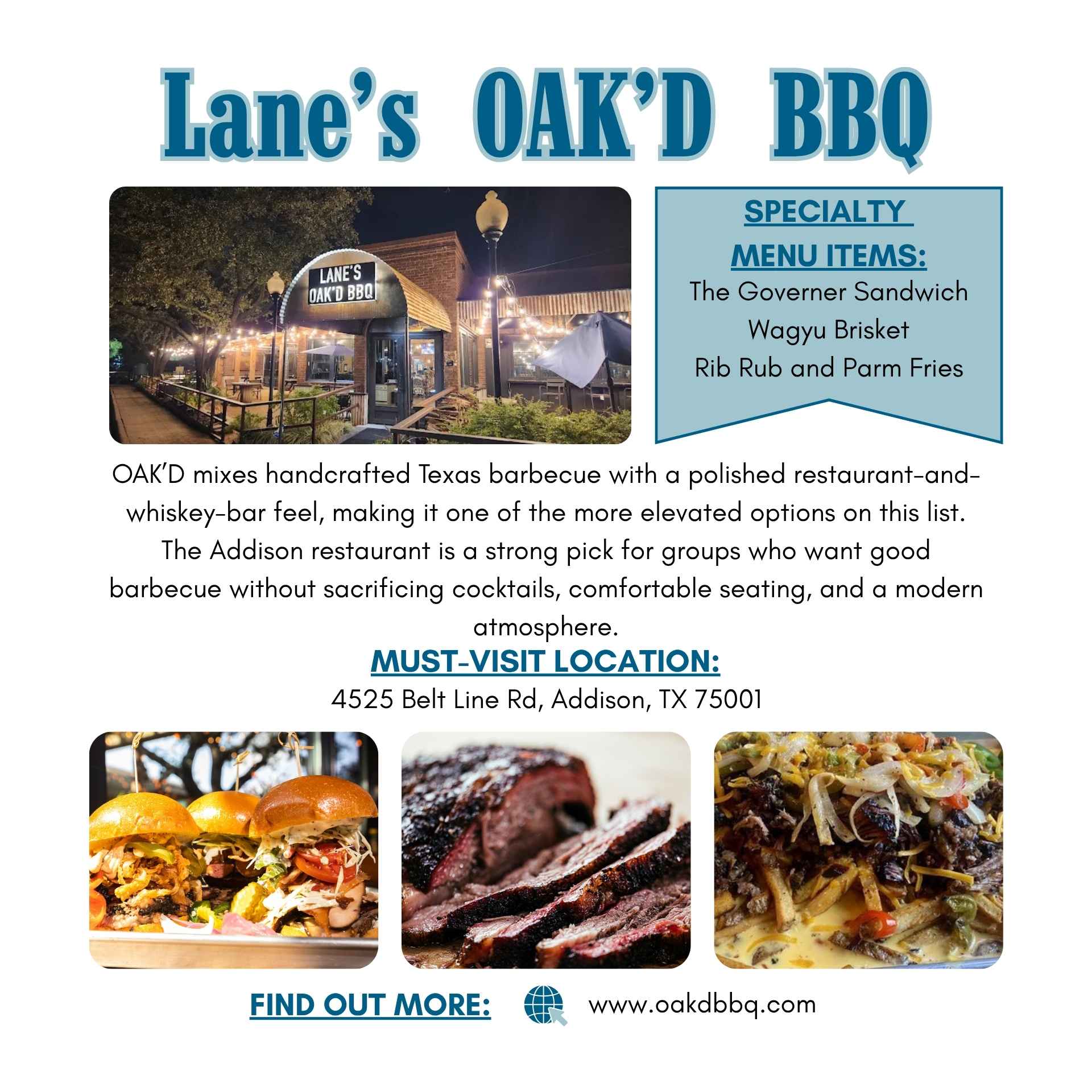 Lane's OAK'D BBQ